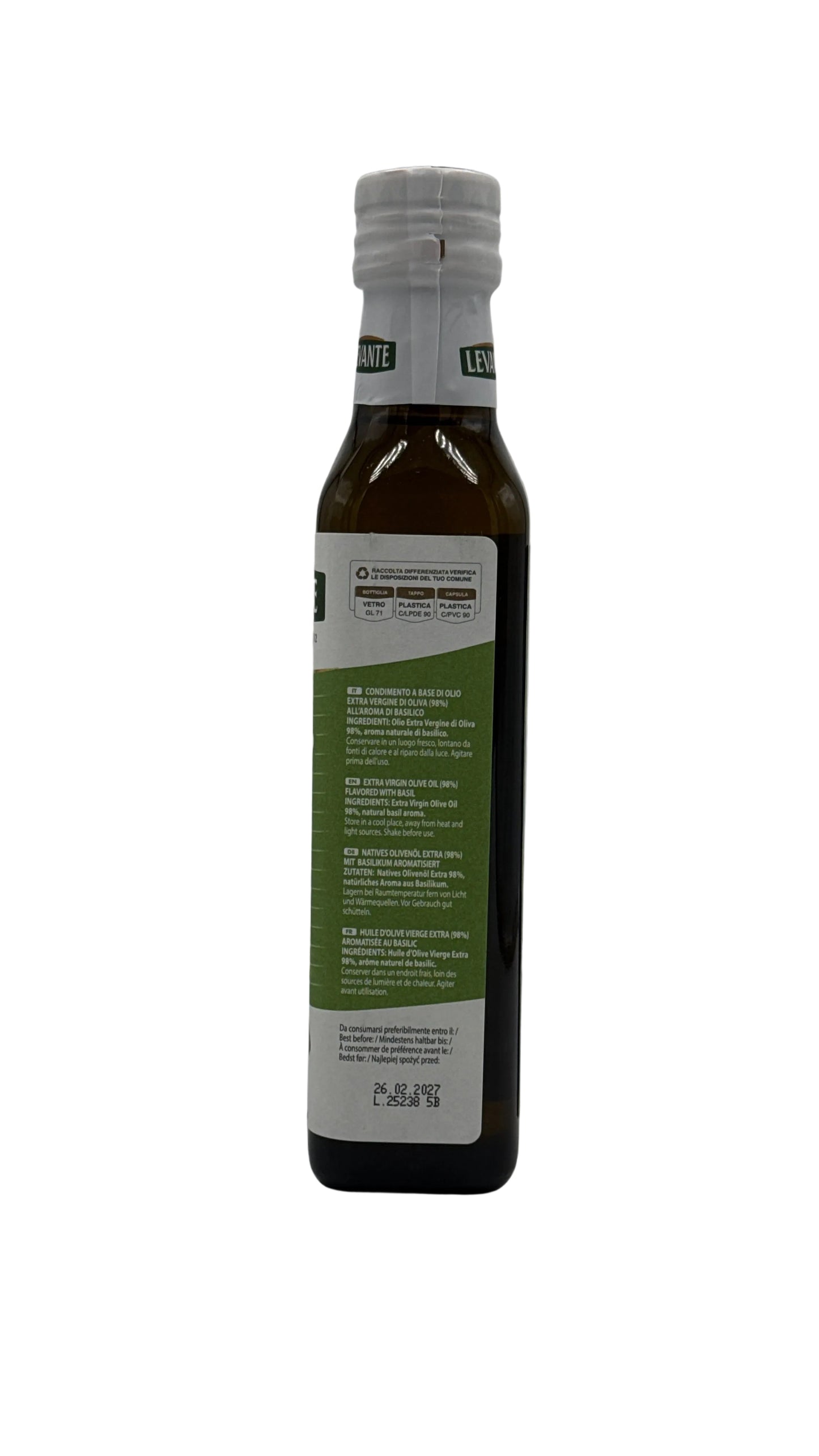 Levante Olio extra vergine d`oliva al basilico (250ml)