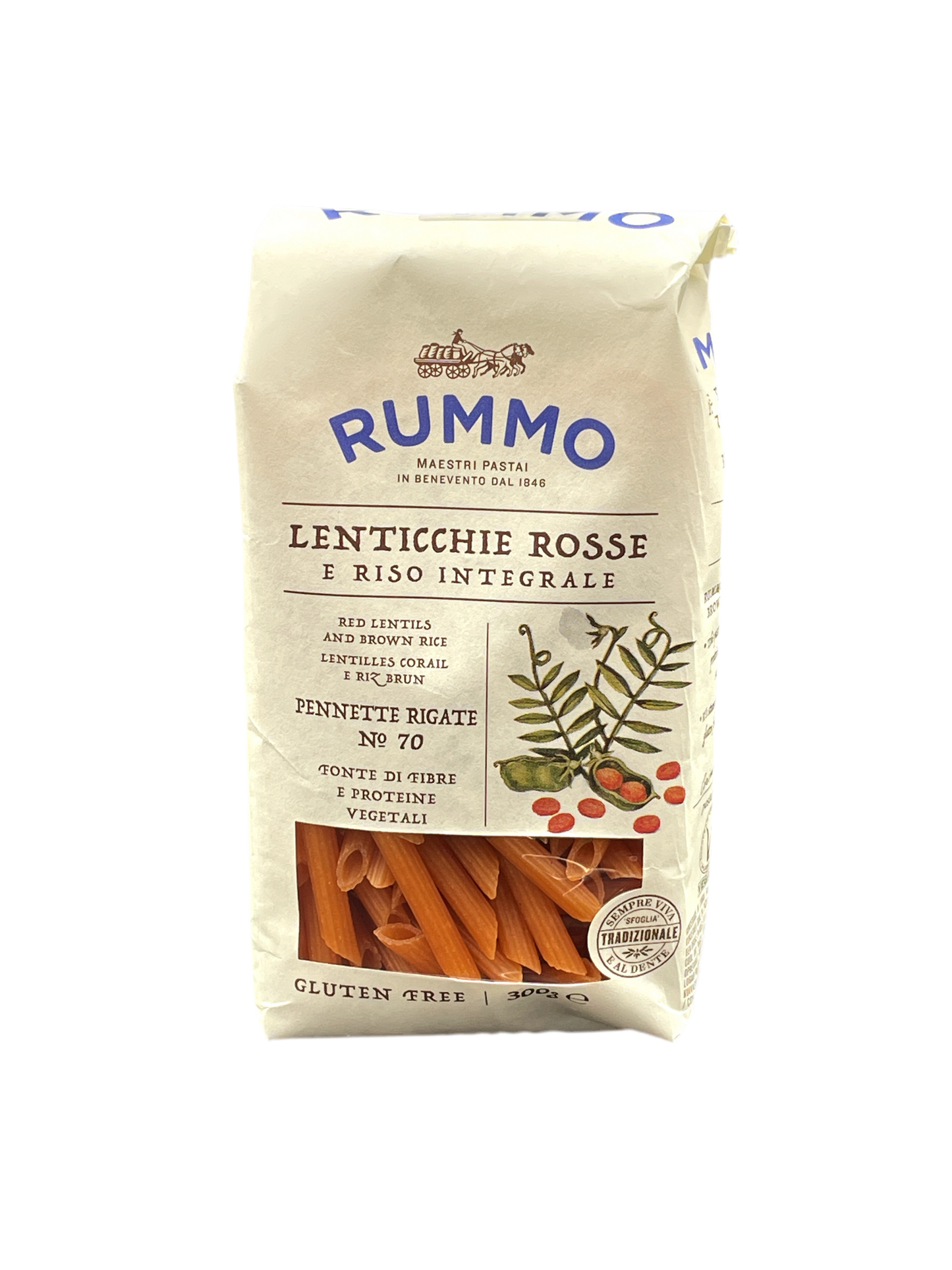 Rummo Pennete Rigate Lenticchie rosse e Riso integrale - 300g