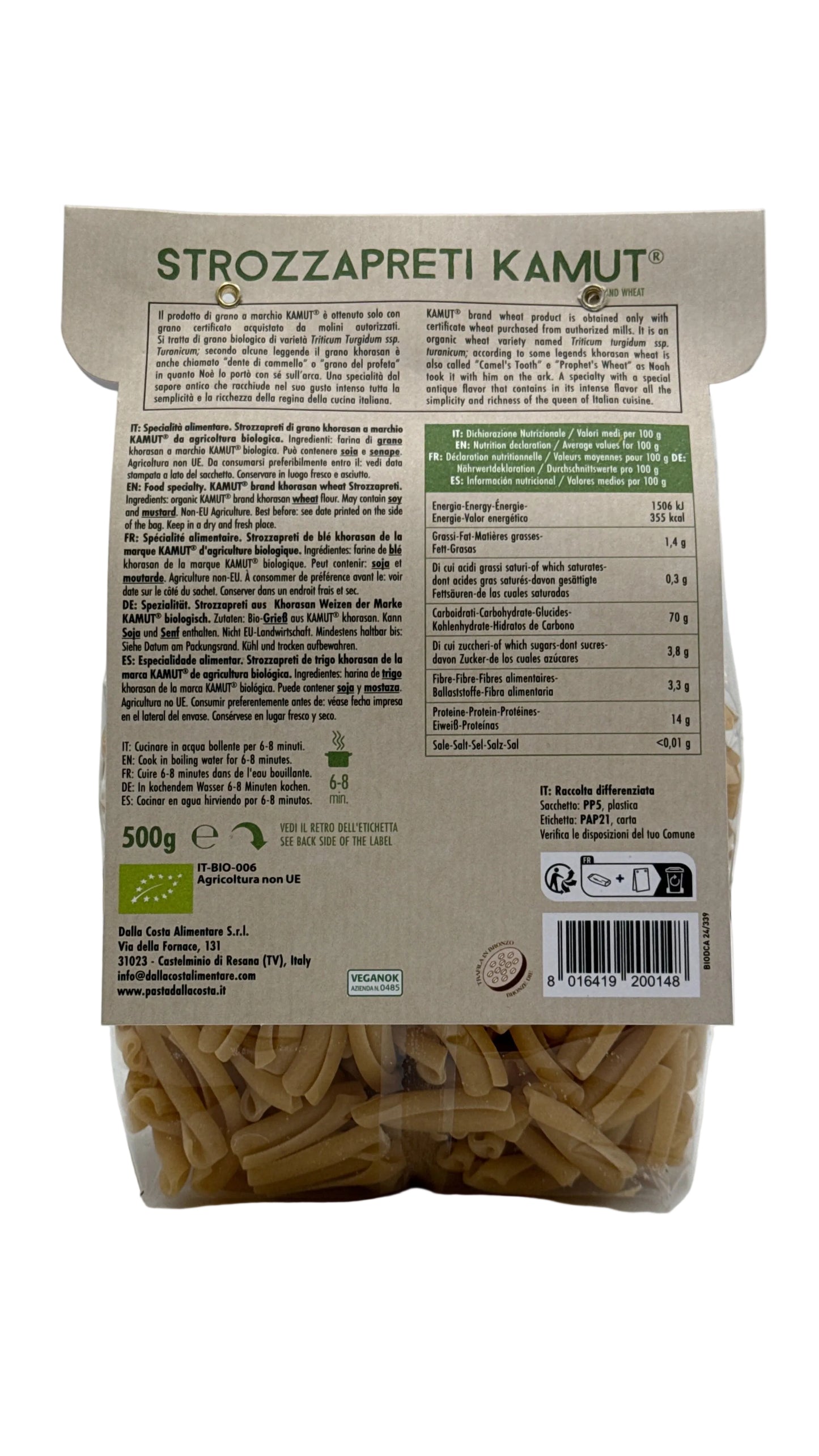 Strozzapreti Kamut Bio - Dalla Costa (500g)
