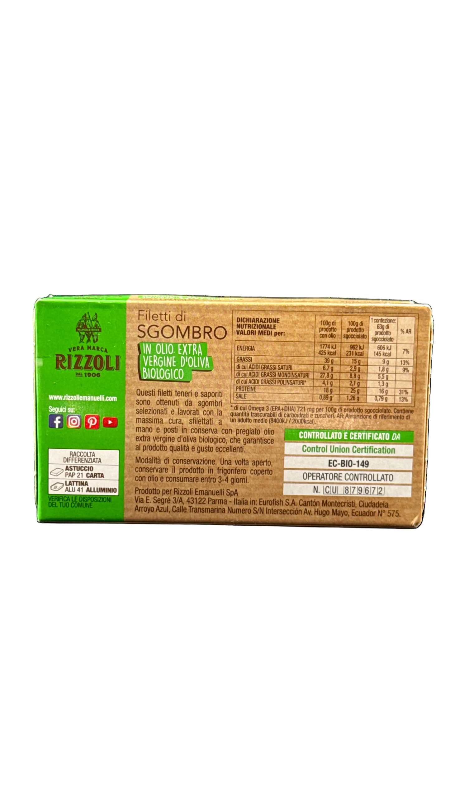 Rizzoli Filetti di Sgombro - 90g