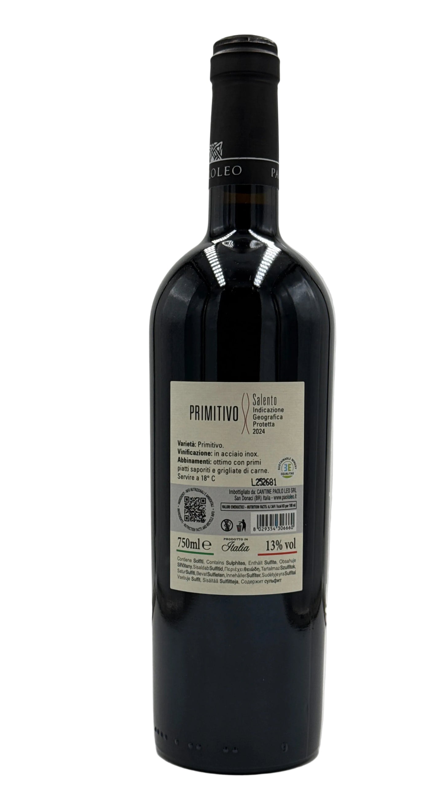 Cantine Paololeo Primitivo Salento -  75 cl