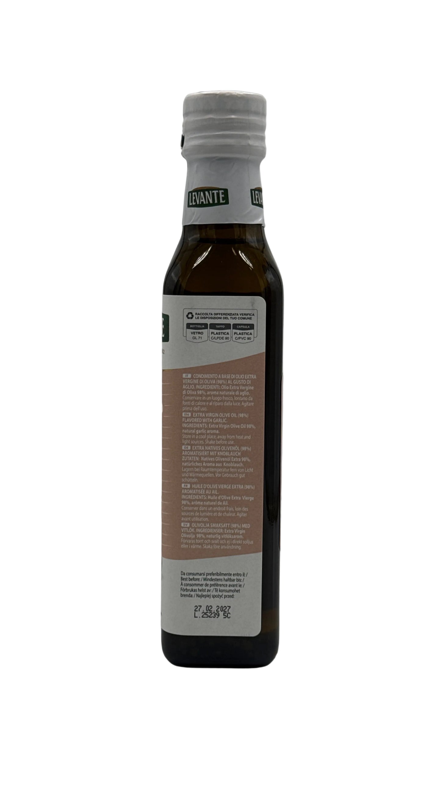 Levante Olio  extra vergine d`oliva al aglio (250ml)